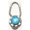 Image 1 : Zuni Turquoise Inlay Sterling Silver Keyring - Carmichael Haloo