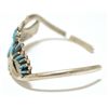Image 3 : Zuni Turquoise Needlepoint Sterling Silver Curved Cuff Bracelet - Lorna Mahkee