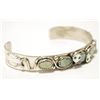 Image 2 : Zuni Opal Sterling Silver Snake Cuff Bracelet - Effie Calavaza