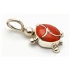 Image 1 : Zuni Coral Turtle Pendant - Vernon Waikaniwa