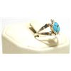 Image 2 : Zuni Turquoise Inlay Sterling Silver Small Turtle Women's Ring - Vernon Waikaniwa