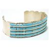 Image 2 : Zuni Turquoise Overlay Sterling Silver Cuff Bracelet - Sheldon Lalio