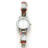 Image 1 : Zuni Multi-Stone Inlay Red Maiden Sterling Silver Women's Watch - Joyce Waseta