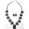 Image 1 : Zuni Black Jet Fetish Necklace & Earrings Set - Dilbert Gasper