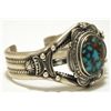 Image 2 : Old Pawn Navajo Kingman Turquoise Sterling Silver Cuff Bracelet - EM Linkin