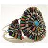 Image 2 : Navajo Multi-Stone Needlepoint Sterling Silver Cuff Bracelet - Violet Begay
