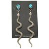 Image 1 : Navajo Turquoise Sterling Silver Snake Post Earrings - Running Bear