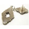 Image 2 : Zuni Turquoise Dot Sterling Silver Post Earrings - Marlinda Booqua
