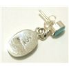 Image 2 : Zuni Turquoise Inlay Sterling Silver Post Earrings - Eldrick Seoutewa
