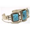 Image 2 : Navajo Spider Web Kingman Turquoise Sterling Silver Cuff Bracelet - Eugene Belone