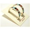 Image 2 : Zuni Multi-Stone Inlay Sterling Silver 3/4-Ring Post Earrings - Glennetta Luna