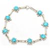 Image 2 : Zuni Turquoise Turtle Link Bracelet - Vernon Waikaniwa