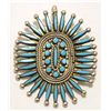 Image 1 : Zuni Turquoise Petit Point Sterling Silver Pendant & Pin - Iva Booqua