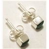 Image 2 : Zuni Malachite Sterling Silver Square Post Earrings - Wiston Kalestewa