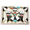 Image 1 : Zuni Multi-Stone Inlay Thunderbird Sterling Silver Buckle - Bobby & Corraine Shack