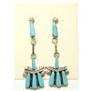 Image 1 : Zuni Turquoise Sterling Silver Post Earrings - Jeremy Neha