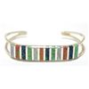 Image 1 : Zuni Multi-Opal Inlay Sterling Silver Cuff Bracelet - Cheryl Siutza