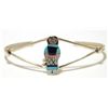 Image 1 : Zuni Multi-Stone Inlay Blue Maiden Sterling Silver Cuff Bracelet - Joyce Waseta