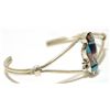 Image 2 : Zuni Multi-Stone Inlay Blue Maiden Sterling Silver Cuff Bracelet - Joyce Waseta