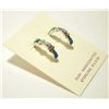 Image 2 : Zuni Multi-Opal Sterling Silver Small Half-Ring Post Earrings - Bryce Vacit