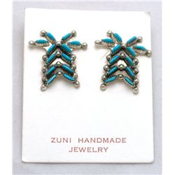 Zuni Turquoise Palm Tree Earrings