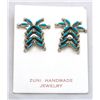 Image 1 : Zuni Turquoise Palm Tree Earrings