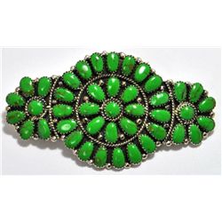 Navajo Green Turquoise Cluster Sterling Silver Hair Barrette - Juliana Williams