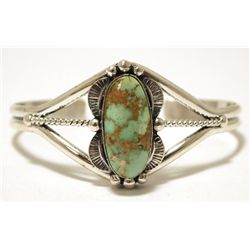 Navajo Carico Lake Turquoise Sterling Silver Cuff Bracelet - Mary Ann Spencer