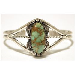 Navajo Carico Lake Turquoise Sterling Silver Cuff Bracelet - Mary Ann Spencer