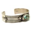 Image 2 : Navajo Kingman Turquoise Sterling Silver Cuff Bracelet - Derrick Gordon