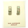 Image 1 : Zuni Opal Inlay Sterling Silver Half-Ring Post Earrings - Glennetta Luna