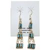 Image 1 : Zuni Turquoise Sterling Silver French Hook Earrings - Iva Lasiloo