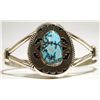 Image 1 : Navajo Spider Web Kingman Turquoise Sterling Silver Cuff Bracelet - Eugene Belone