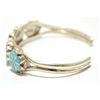 Image 3 : Zuni Turquoise Inlay Flowers Sterling Silver Cuff Bracelet - Benina Kalestewa