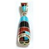 Image 1 : Zuni Multi-Stone Sun Face Sterling Silver Spinner Pendant - Don Dewa