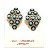 Image 1 : Zuni Turquoise Sterling Silver Curved Post Earrings - Marlinda Booqua
