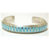 Image 1 : Zuni Turquoise Inlay Sterling Silver Cuff Bracelet - Elkus Gasper