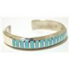 Image 2 : Zuni Turquoise Inlay Sterling Silver Cuff Bracelet - Elkus Gasper