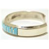 Image 3 : Zuni Turquoise Inlay Sterling Silver Cuff Bracelet - Elkus Gasper