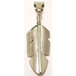 Navajo Sterling Silver Feather Pendant - Chris Charley