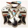 Image 1 : Zuni Multi-Stone Inlay Thunderbird Sterling Silver Pendant & Pin - Bobby & Corraine Shack