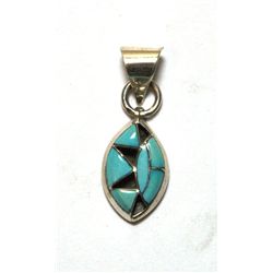 Zuni Turquoise Sharp Oval Small Pendant