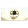 Image 1 : Zuni Malachite Inlay Sterling Silver Small Turtle Women's Ring - Vernon Waikaniwa