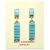 Image 1 : Zuni Turquoise Inlay Sterling Silver Post Earrings - Eldrick Seoutewa