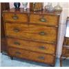 Image 1 : 19th Century brass bound mahogany two section military chest fitted two short and three long draw...