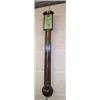 Image 1 : George III mahogany stick barometer having a moulded broken arch pediment with urn shaped brass f...