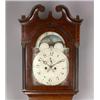 Image 1 : Late 18th Century mahogany crossbanded oak longcase clock, the hood having swan neck pediment ree...