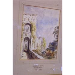 Miles E. Cotman (attrib.) - 19th Century watercolour - Chepstow Castle, 8.5" x 7" Est.: £300 - £4...