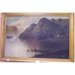 W Richards (aka F.E. Jamieson) - Oil on canvas - Reverse entitled River Teith, signed, 20" x 30"...