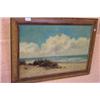 Image 1 : Daniel Sherrin - Oil on canvas - Coastal scene with dunes, signed, 16" x 24" Est.: £200 - £300...